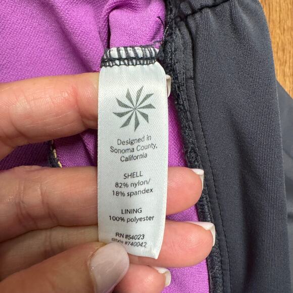 Athleta Womens Charcoal Gray Shirred Swim Skirt Attached Brief Size Small - Picture 4 of 7